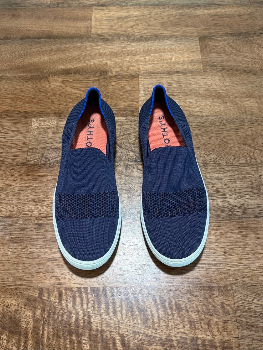 Women’s 8 Rothy's Maritime Lattice Stitch Slip On Sneaker Navy Blue